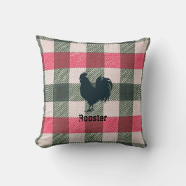 Rooster Farmhouse Gingham Anpassbar Kissen