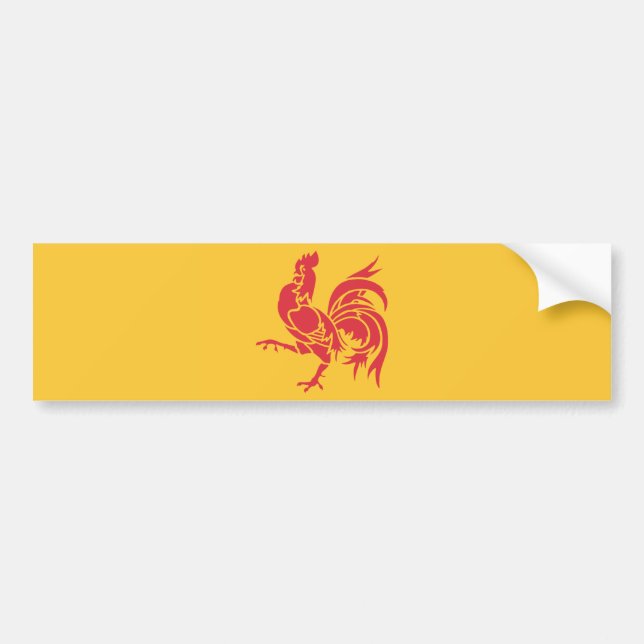 Rooster (Flagge Walloniens) Autoaufkleber (Vorne)