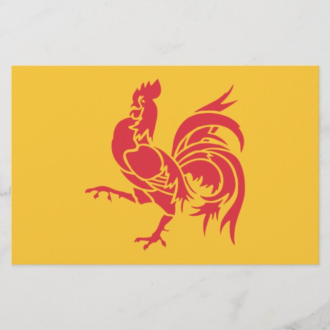 Rooster (Flagge Walloniens) Briefpapier (Vorderseite)