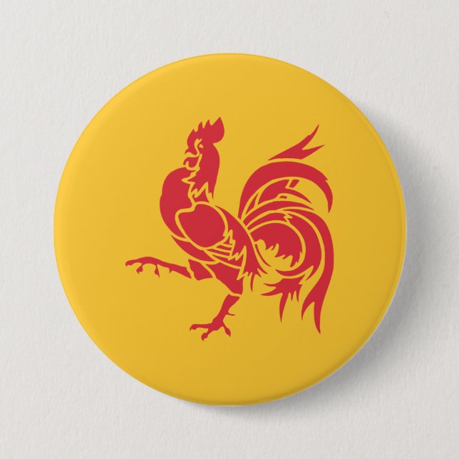 Rooster (Flagge Walloniens) Button (Vorderseite)