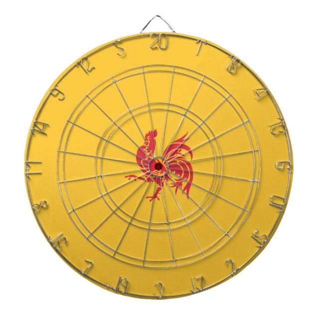 Rooster (Flagge Walloniens) Dartscheibe (vorne)