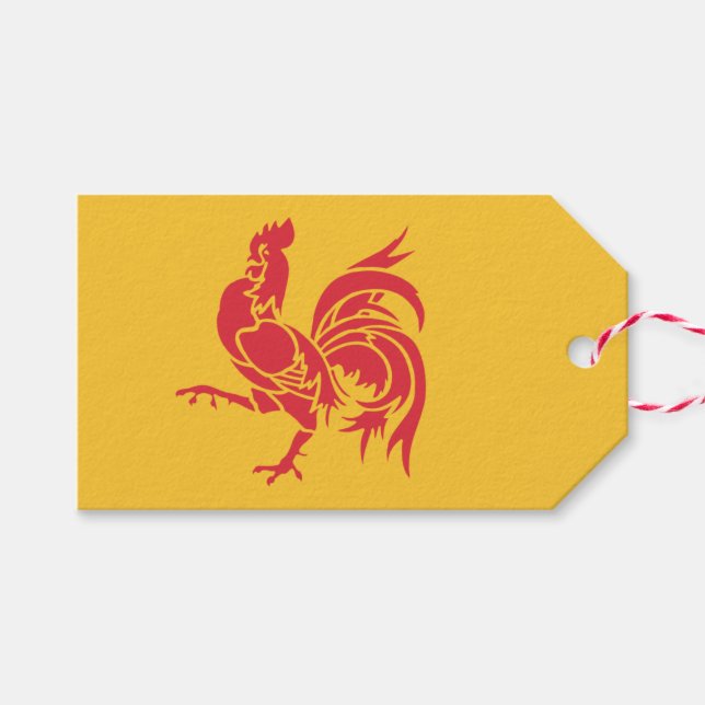 Rooster (Flagge Walloniens) Geschenkanhänger (Vorderseite (Horizontal))