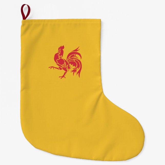 Rooster (Flagge Walloniens) Großer Weihnachtsstrumpf (Vorderseite)