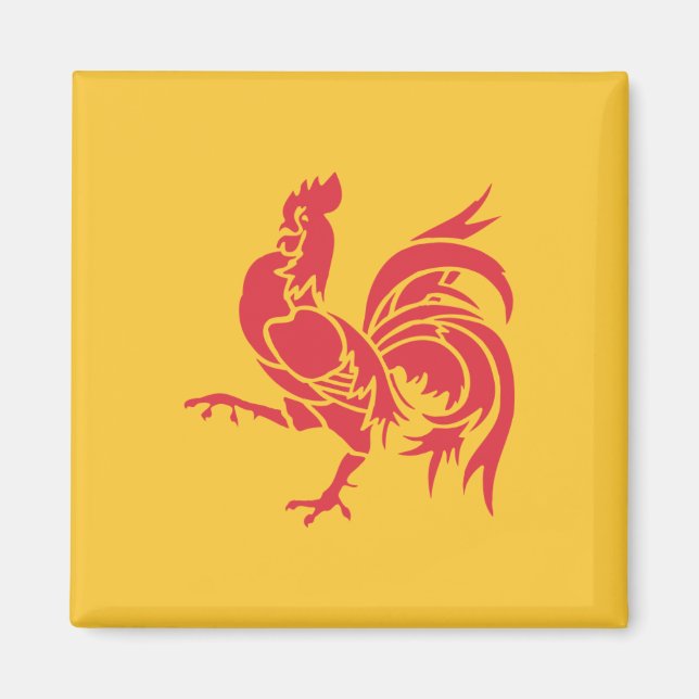 Rooster (Flagge Walloniens) Magnet (Vorne)