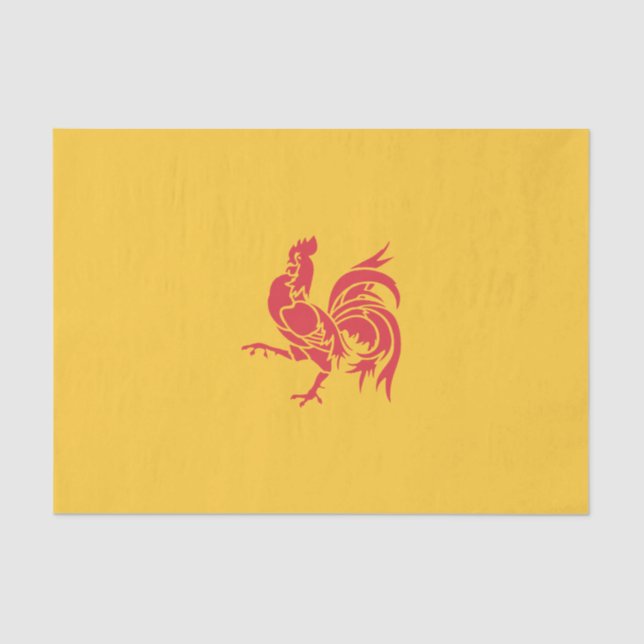 Rooster (Flagge Walloniens) Seidenpapier (Vorderseite)