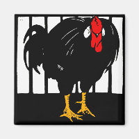 Rooster für viktorianische Holzschnitt-Farmmagnete