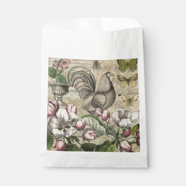 Rooster Garden Blumen Butterfly Art Geschenktütchen (Vorderseite)