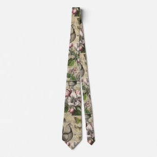 Rooster Garden Blumen Butterfly Art Krawatte