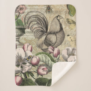 Rooster Garden Blumen Butterfly Art Sherpadecke