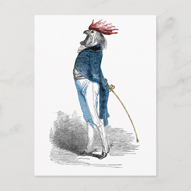 Rooster Gentleman Postkarte (Vorderseite)