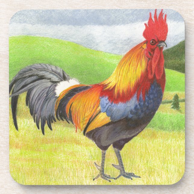 Rooster Getränkeuntersetzer (Vorderseite)