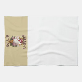 Rooster & Grapes Heraldic Crest, plain, Geschirrtuch