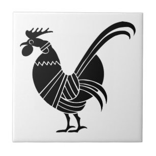 Rooster, griechisches Reliefdesign Fliese
