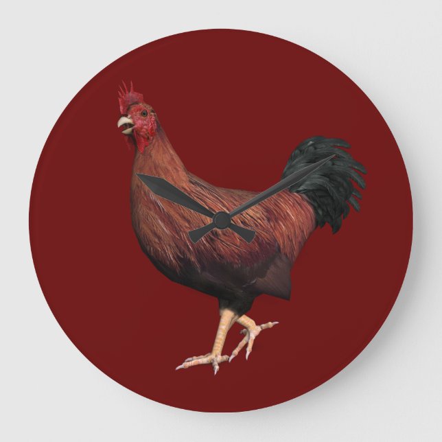 Rooster Große Wanduhr (Vorderseite)