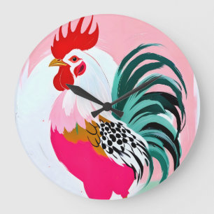 Rooster Große Wanduhr