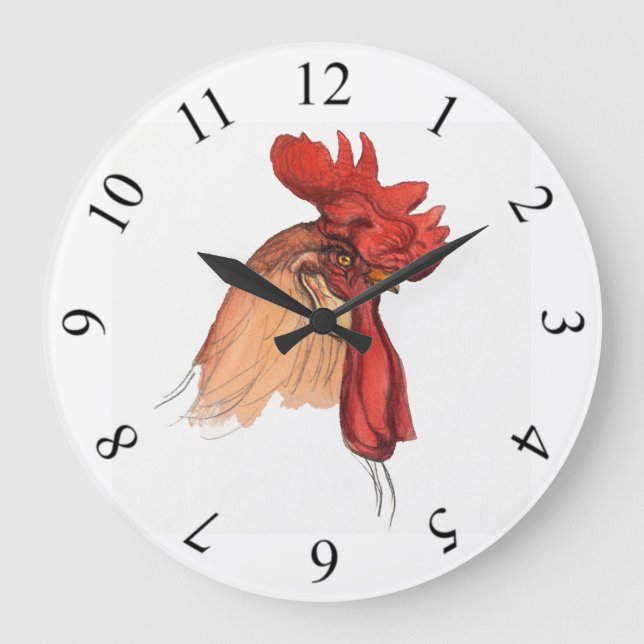 Rooster Große Wanduhr (Vorderseite)