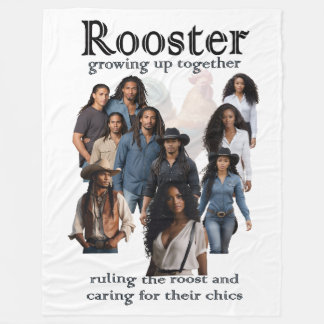 Rooster Grow Up Together Cover Art Sherpa Throw Fleecedecke