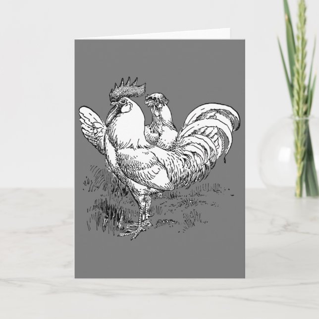 Rooster-Grußkarte Feiertagskarte (Vorderseite)