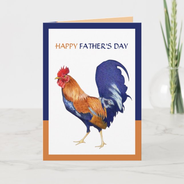 Rooster Happy Vatertag Card Karte (Vorderseite)