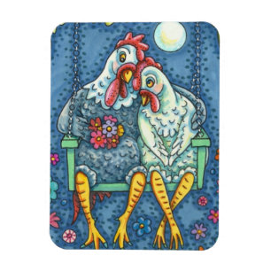 ROOSTER HEN CANODLES, NIEDLICH CHICKEN SWEETHEARD MAGNET