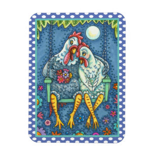 ROOSTER HEN CANODLES, NIEDLICH CHICKEN SWEETHEARD MAGNET