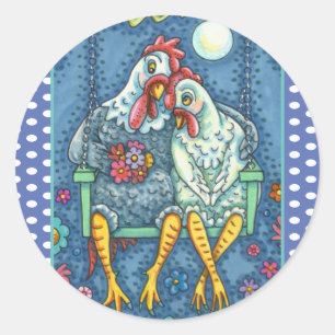 ROOSTER HEN CANODLES, NIEDLICH CHICKEN SWEETHEARD RUNDER AUFKLEBER