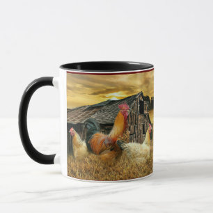 Rooster Hens Barn Coop Tasse