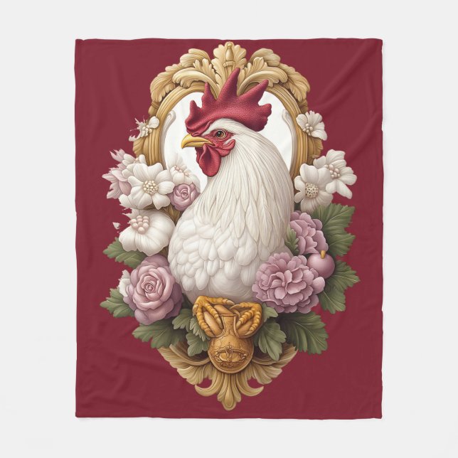 Rooster Heraldic Wappen Fleece Blanket (Vorderseite)