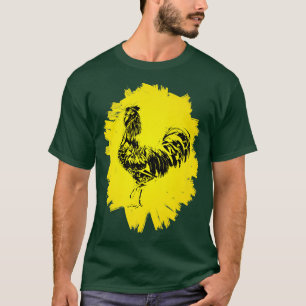 Rooster Hühner Bauer Motif farbenfrohe Landtiere T-Shirt