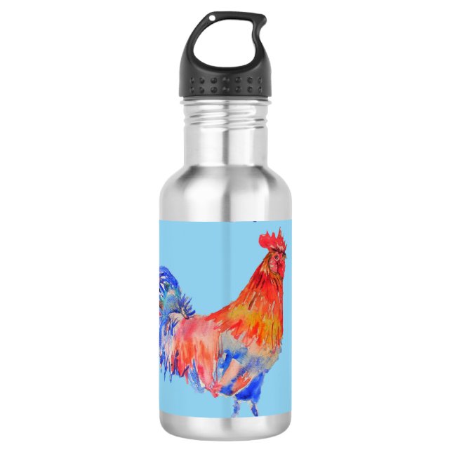 Rooster Hühnerboys Männer Wasserflasche (Vorderseite)