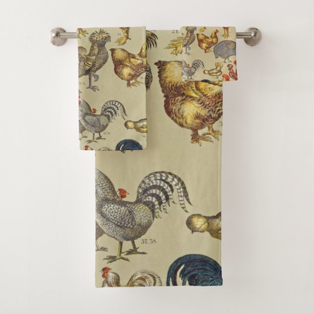 Rooster-Hühnerfarm Landtier Badhandtuch Set (Insitu)