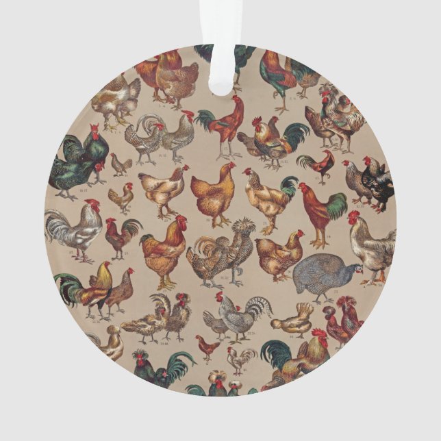 Rooster-Hühnerfarm Landtier Ornament (Rückseite)