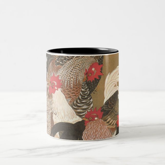 Rooster Japanisches Kunstroster Jahr 2017 Tasse 3 (Mittel)