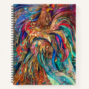 Rooster - Kaleidoskop von Farben Notizbuch
