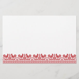 Rooster-Kreuzstich Briefpapier
