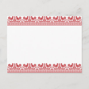 Rooster-Kreuzstich Postkarte