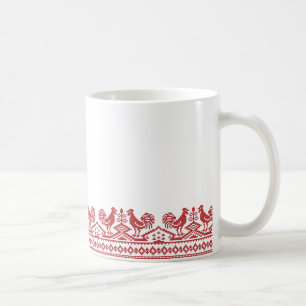 Rooster-Kreuzstich Tasse