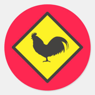 ROOSTER Kreuzung Runder Aufkleber