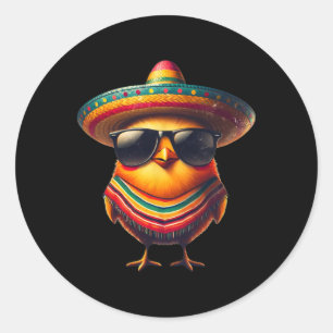 Rooster Mexikos Cinco De Mayo Chicken Lover Funny Runder Aufkleber
