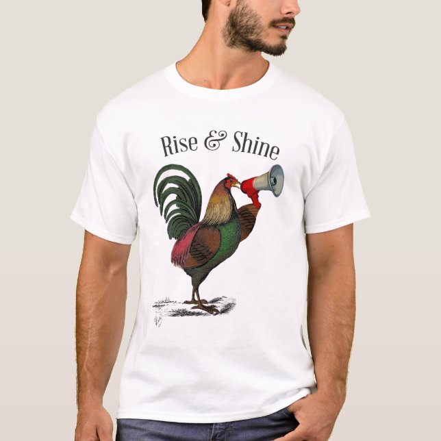 Rooster mit Loudhailer 2 T-Shirt (Vorderseite)
