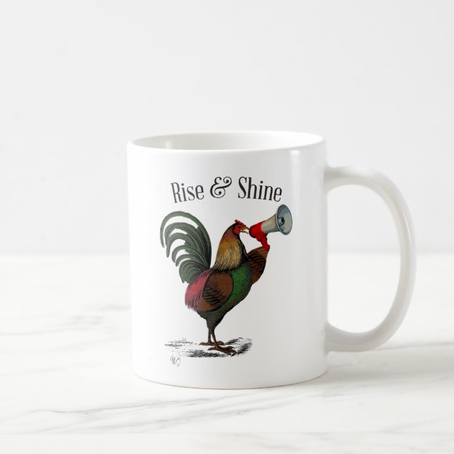 Rooster mit Loudhailer 2 Tasse (Rechts)