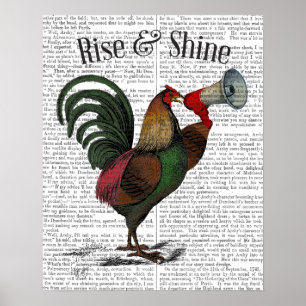 Rooster mit Loudhailer Poster