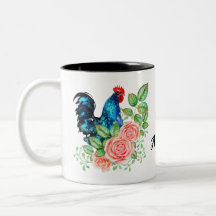 Rooster mit Personalisierten Blume