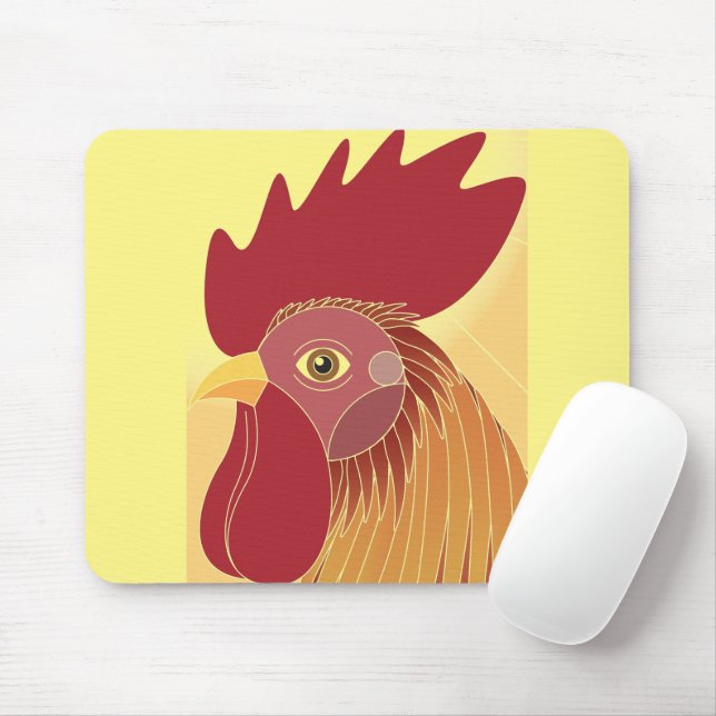 Rooster Mouse Pad Mousepad (Mit Mouse)