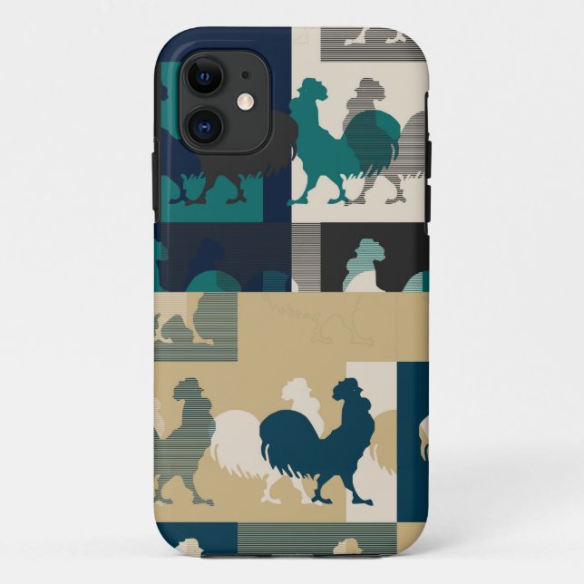 Rooster Nahtlos Vintag Case-Mate iPhone Hülle (Rückseite)