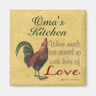 Rooster Omas Kitchen Kühlschrank Magnet