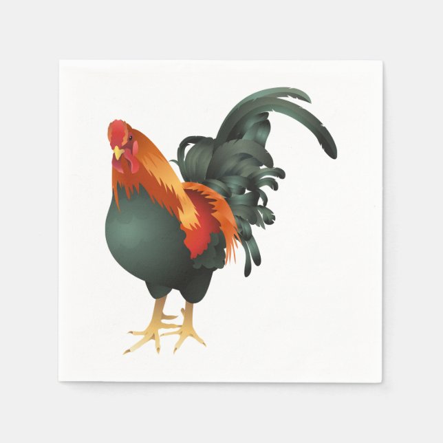Rooster Paper Napkins Serviette (Vorderseite)