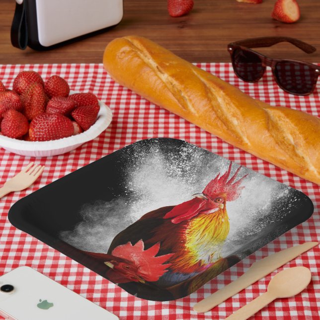 Rooster Pappteller (Picknick)