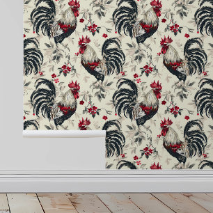 Rooster Pattern Kitchen Tapete