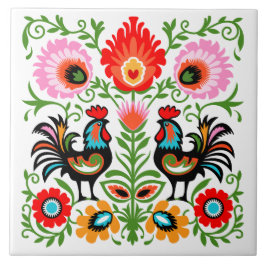 Rooster Polish Folk Tile Fliese